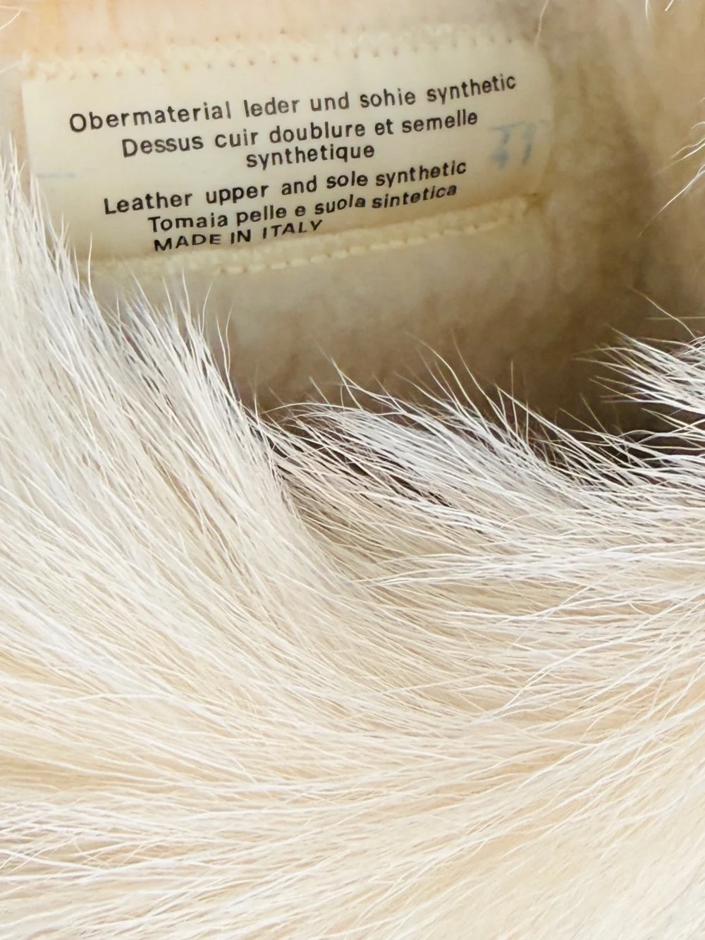 Faux Fur Cream Knee-High Winter Boots with Drawstring